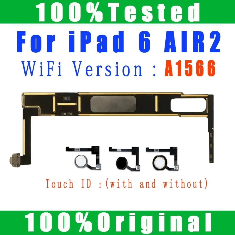 A1566 Wifi Version Clean iCloud With Full Chips Mainboard For IPad 6 Air 2 Mainboard Logic Board iphone motherboard mobile motherboard