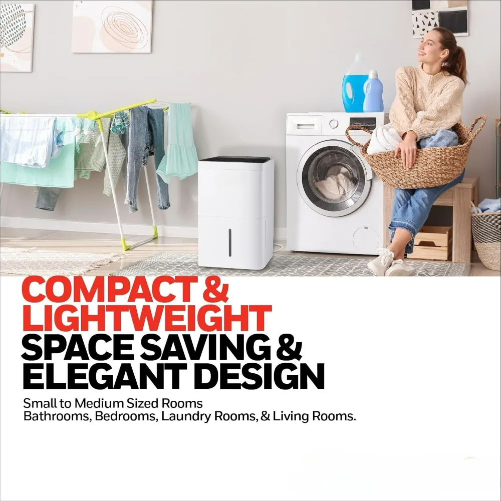 50-Pint Dehumidifier for 4,000 Sq Ft &ndash; Laundry Mode, Auto-Comfort Mode & Thermal Overload Protection Residential Dehumidifier