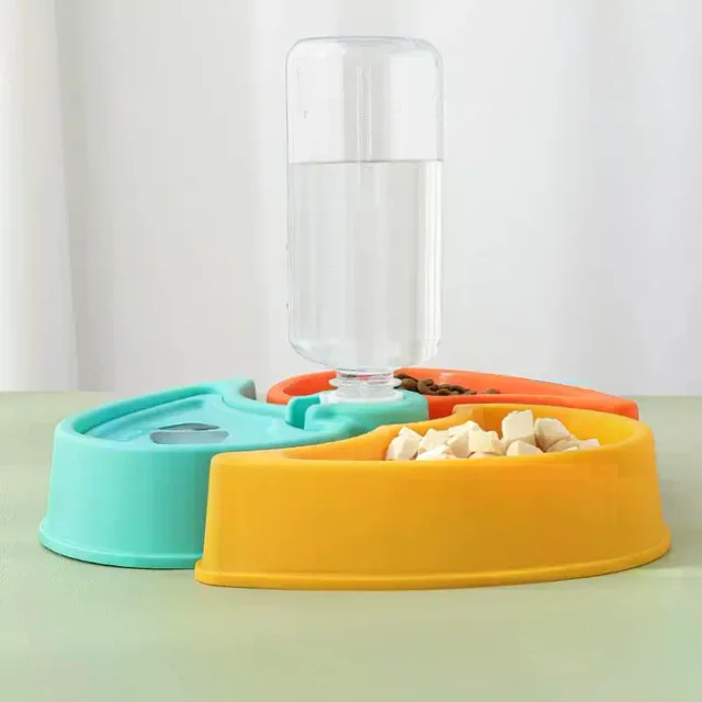 3in1 Pet Feeder Drinking Device Cat Bowl Dry Wet Separation Prevent Tipping Over Cat Dog Water Feeder Pet Kitten Puppy Supplies