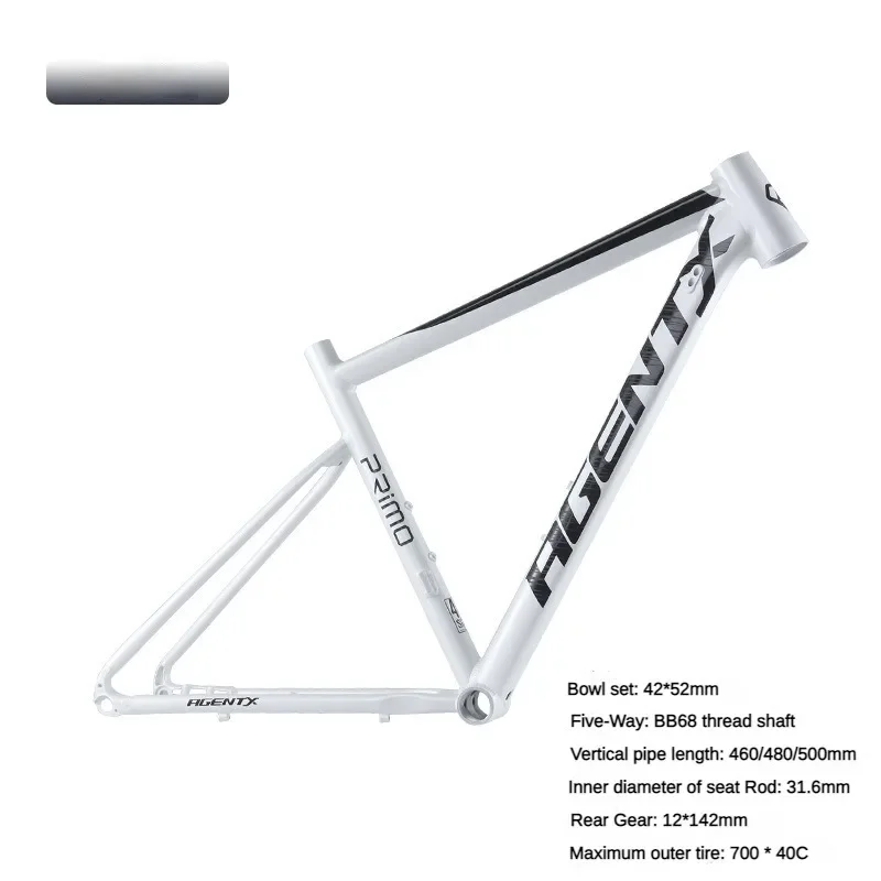 Off road road frame 700C flat disc brake with full internal wiring carbon fiber front fork bicycle frame