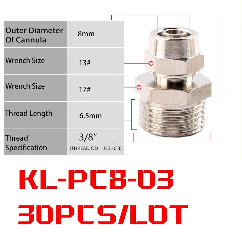 30PCS KL-PC8-03