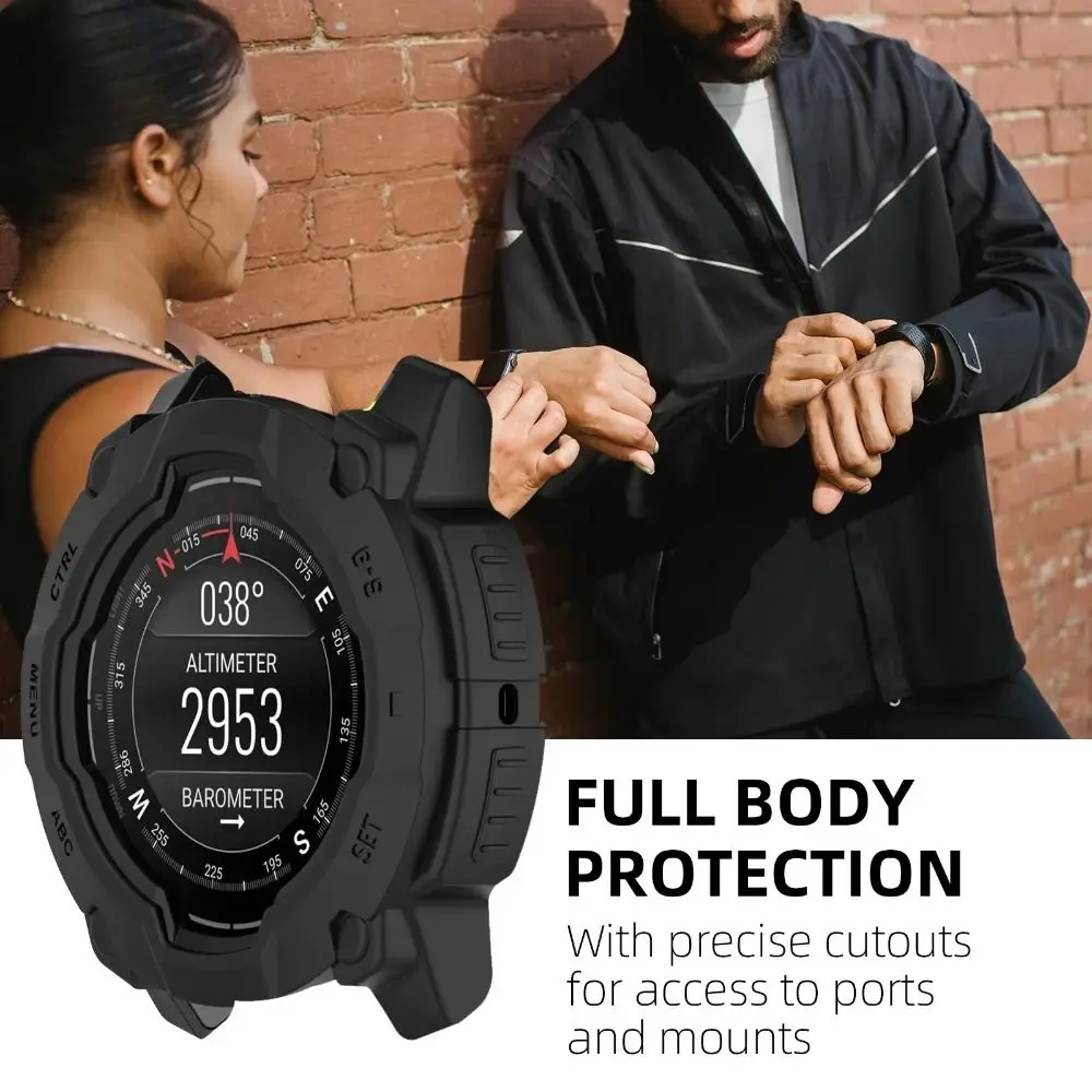 New TPU Protective Case Hollow 45/50MM Frame Bumper Anti-Scratch Screen Protector for Garmin Instinct 3 Smart Watch Accessories