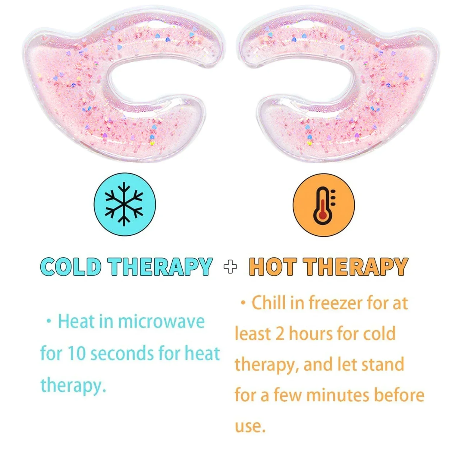 Reusable Eye Pads Gel Under Eye Pads Cold Warm Eye Compress for Reduce Puffiness Circles Wrinkle Cooling Eye Mask Ice Packs