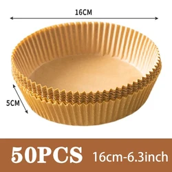 Non-Stick Disposable Air Fryer Paper Liner and Baking Container Set (50pcs 16cm round)