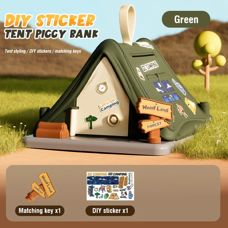 Piggy Bank Creative Tent Cartoon Moneybox Kids Toys Saving Coins Cash Atm Children's Toys Christmas Birthday Gifts