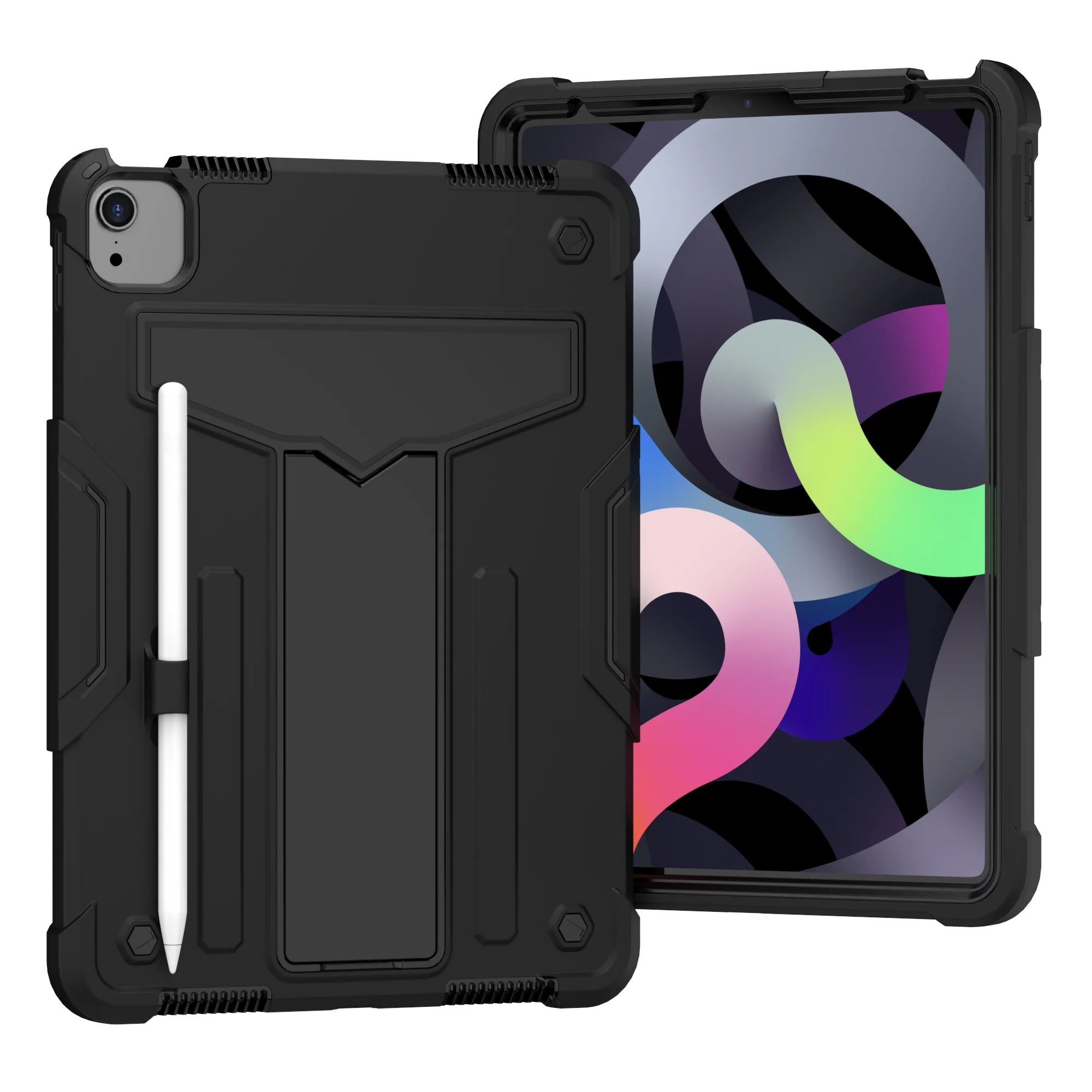 Durable Tablet Case with Built-In T-Shaped Stand and Shock Resistance