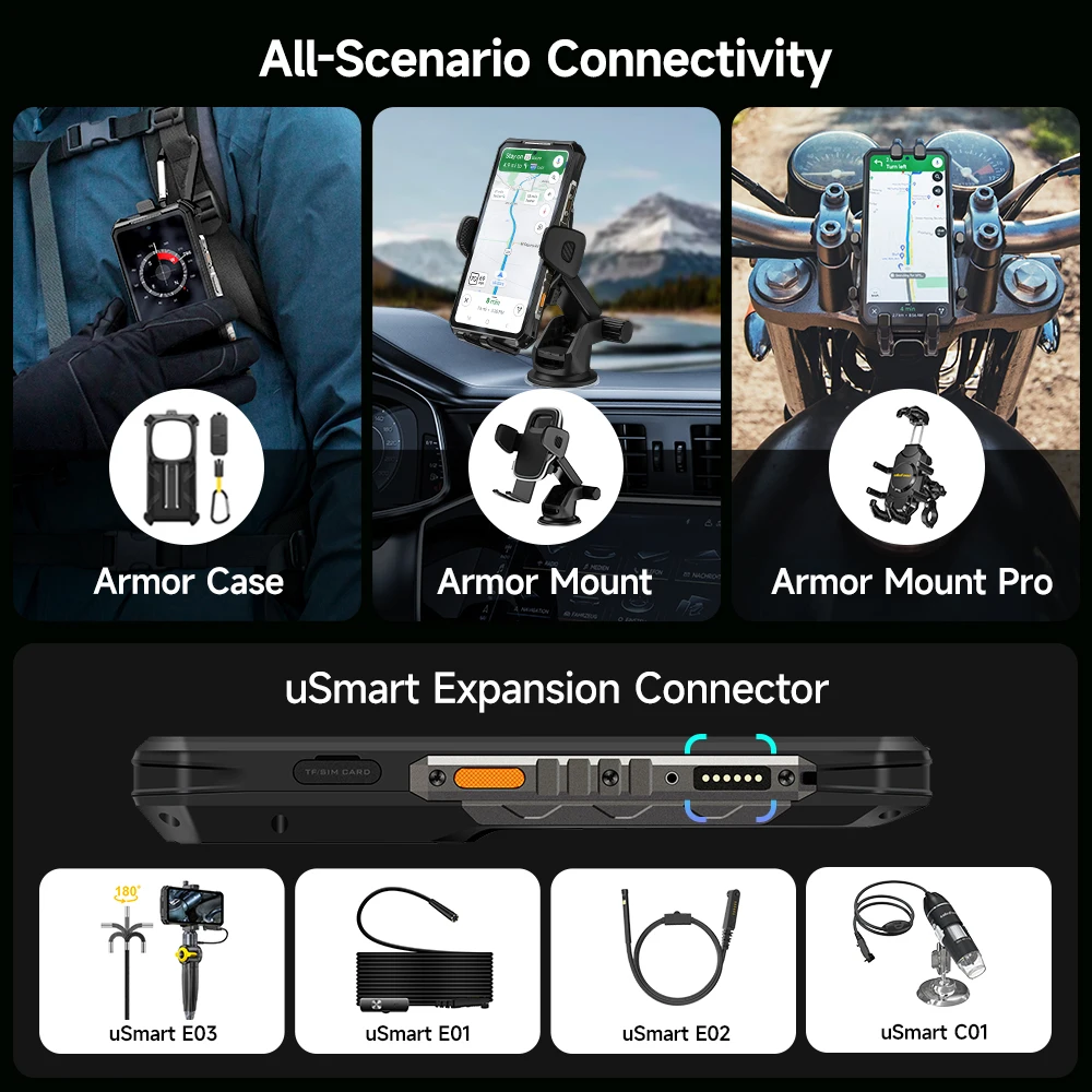 【Ships from US 】Ulefone Armor 28 Pro 5G AI Rugged Phone 512GB ROM Smartphone 120W 10600mAh 6.67”AMOLED 64MP Mobile phone view 6