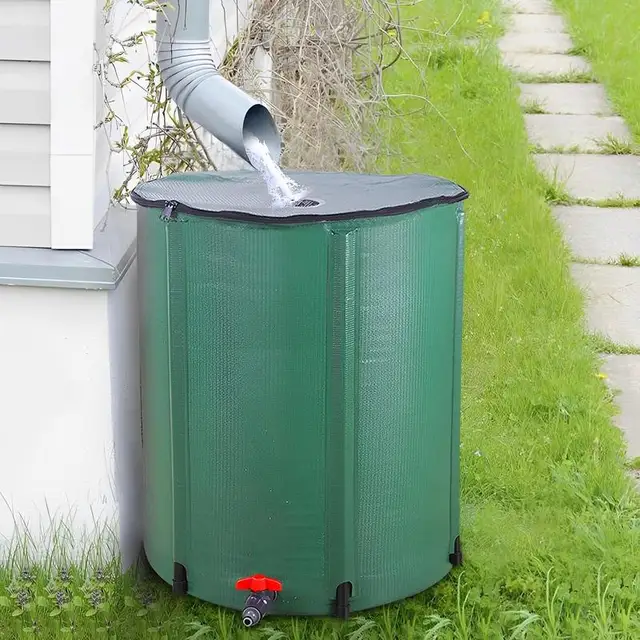 66 Gallon Összecsukható Esőhordó Nagy Kapacitású Esővíz -Gyűjtő Betakarítás Víztartály Kollekció Tartály - Image 2