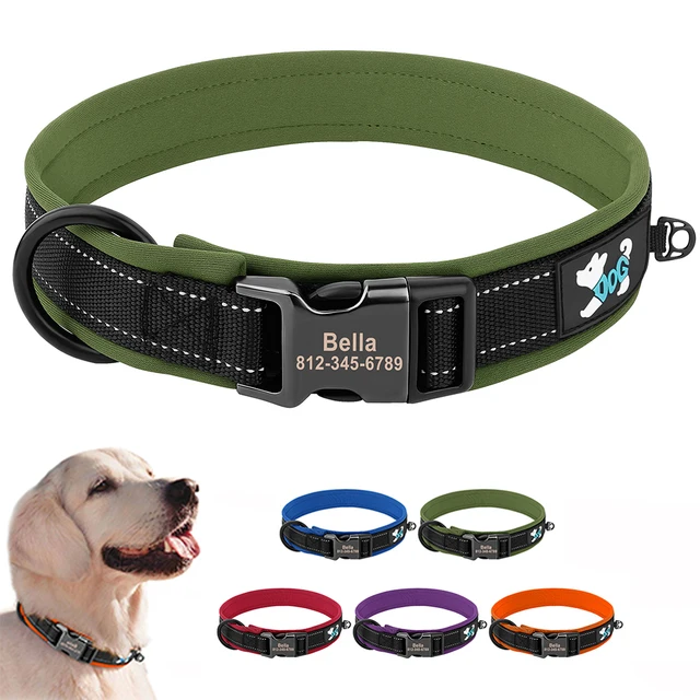 11800-04Da43.Jpg Reflective dog collar with personalised id buckle – safety and comfort for your beloved pet | |