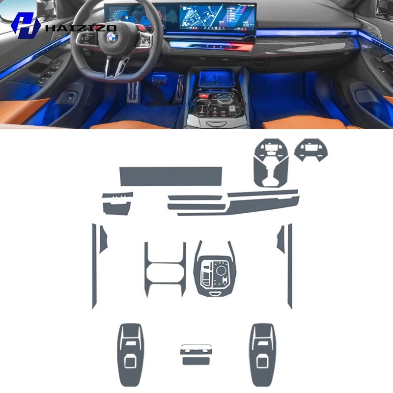 BMW M5 G90 PHEV 2024-2025 자동차 내부 센터 콘솔 보호 스티커 LCD 디스플레이 무광 TPU 보호 필름 PPF