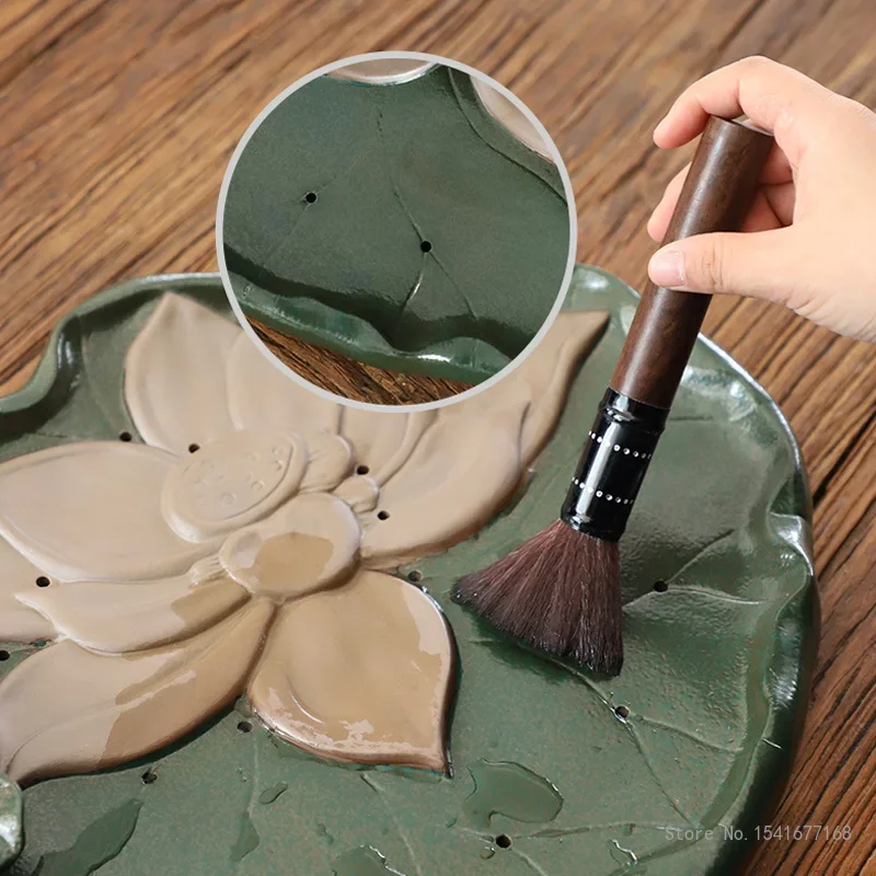 Creative Kung Fu Lotus shaped Tea Tray, Chinese Style Purple Sand, Water Storage, Indoor living room Tea Room Decoration, 1Pc