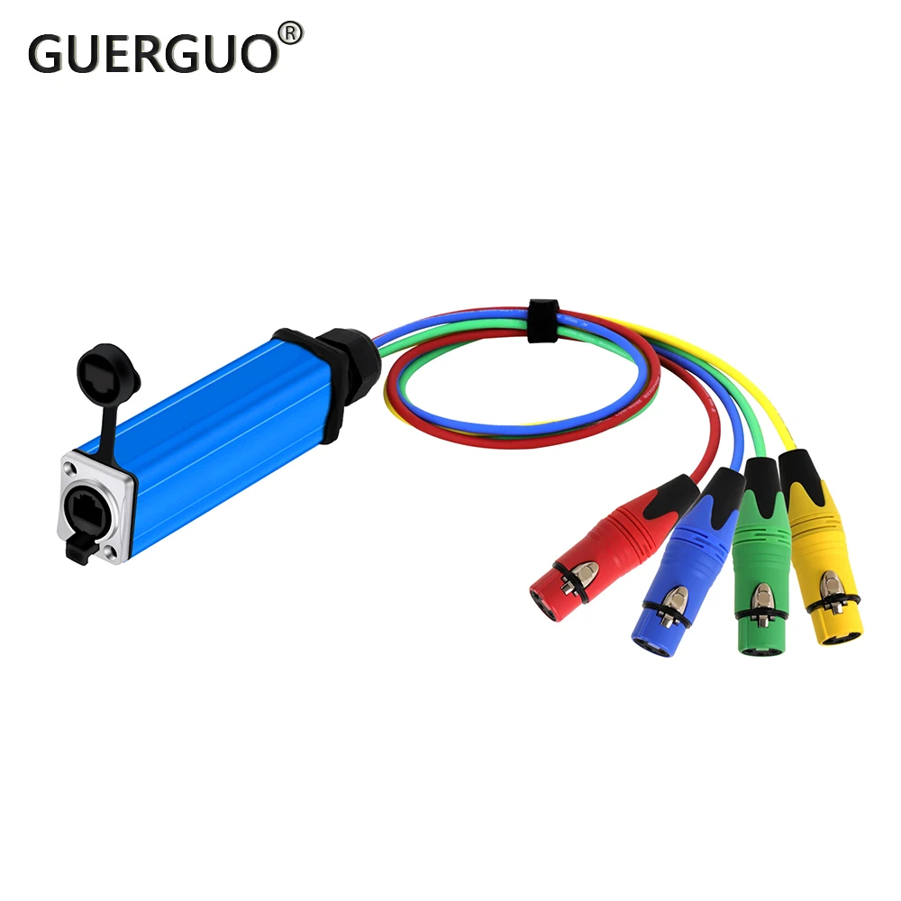 

0.5M-10M 4 CH Multi Network Snake Receiver Over Ethercon Cable XLR Snake Box Extender for Stage Lighting and Recording Studio