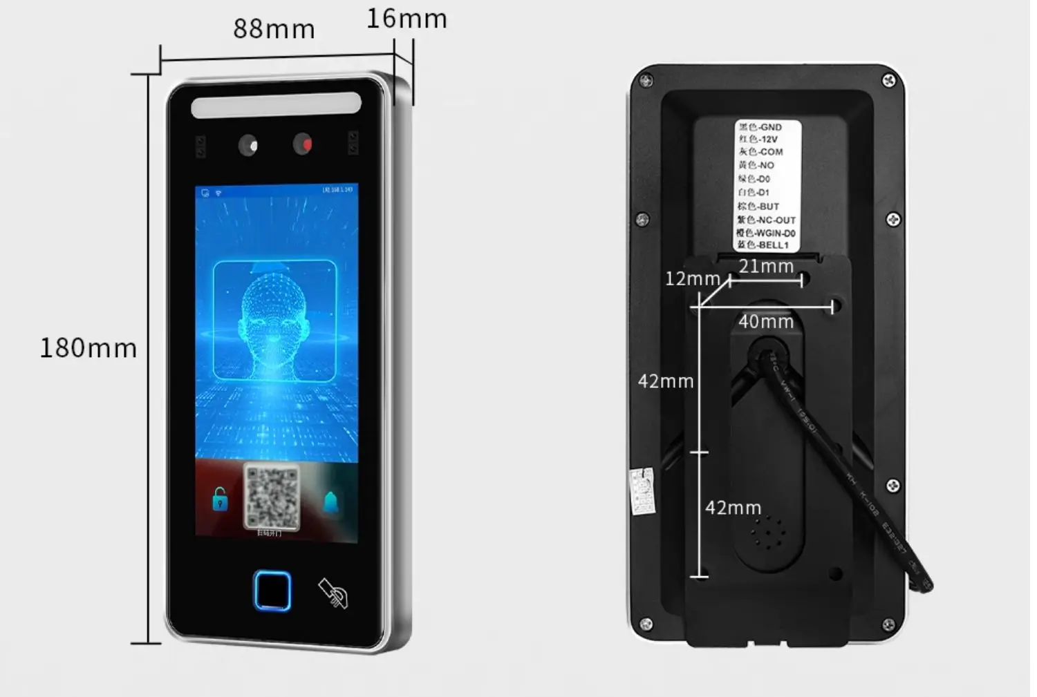 outdoor waterproof fingerprint access control machine metal facial recognition a