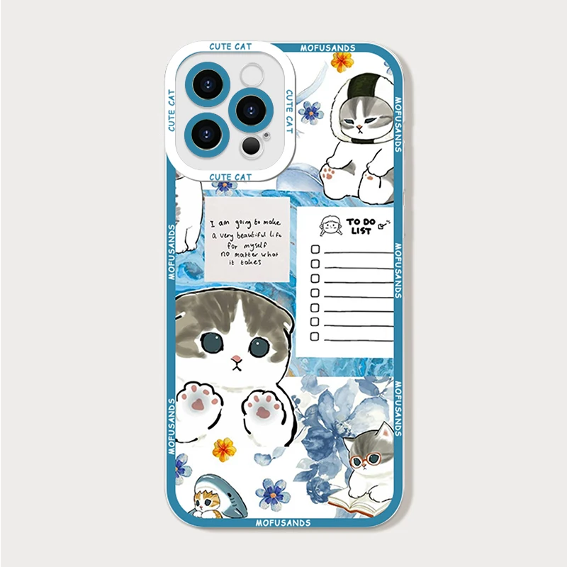 Cartoon Shark Cat Clear Phone Case