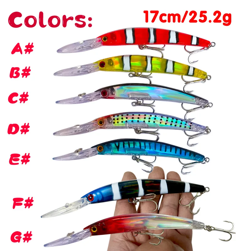1PCS Big Minnow Lure Floating 17cm 25g Sea Fishing Lures Swimbaits Bass Hard Bait Pesca Artificial Jig Wobblers Crankbait Tackle