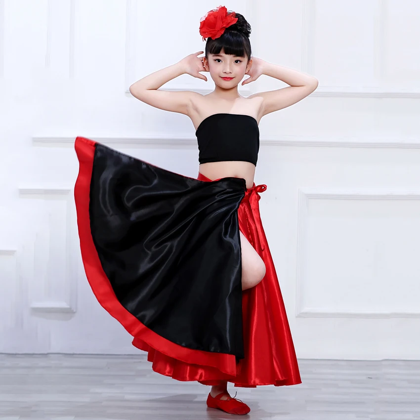フラメンコ 衣装　チャレコ リバーシブル黒レース×ヒョウ柄スカーフ付き Flamenco Costume Black Red | Spanish Flamenco Costume Dress