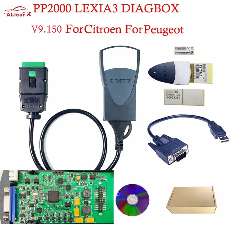 Car Scanner PP2000 Diagbox V9.150 Full Chip Lexia-3 PP2000 car Diagnostic Lexia V9.85 No Need Virtual Machine lexia3 for Citroen/Peogeo car