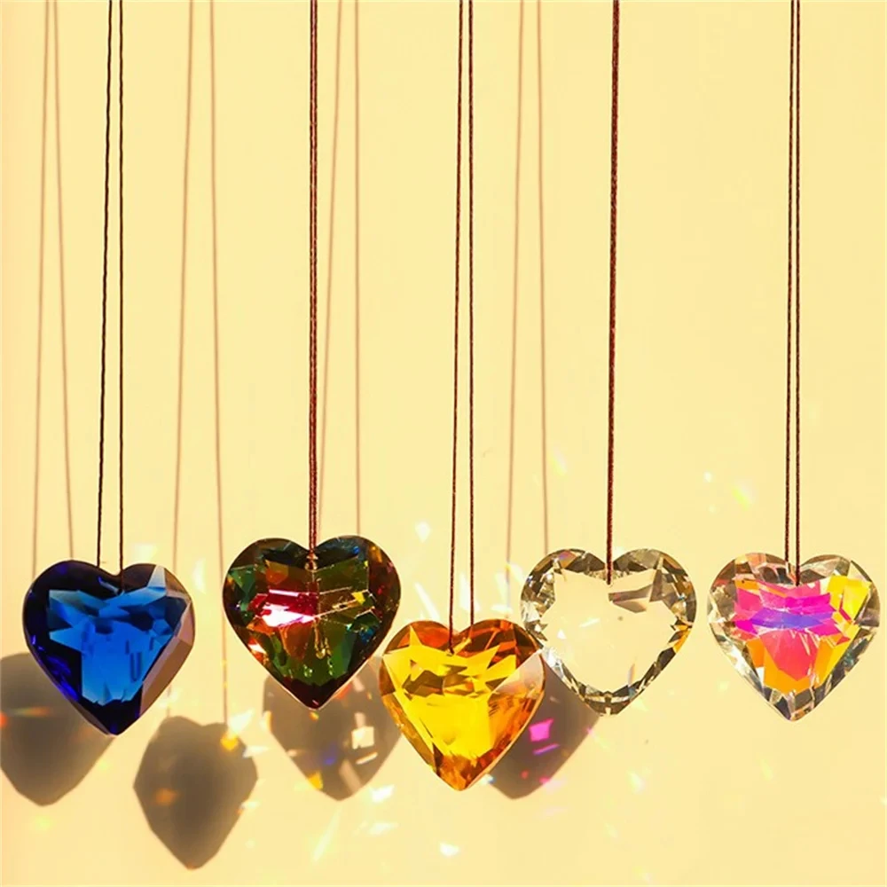 45mm Hanging Heart Suncatcher Prism Pendant for Home Office Garden Decoration