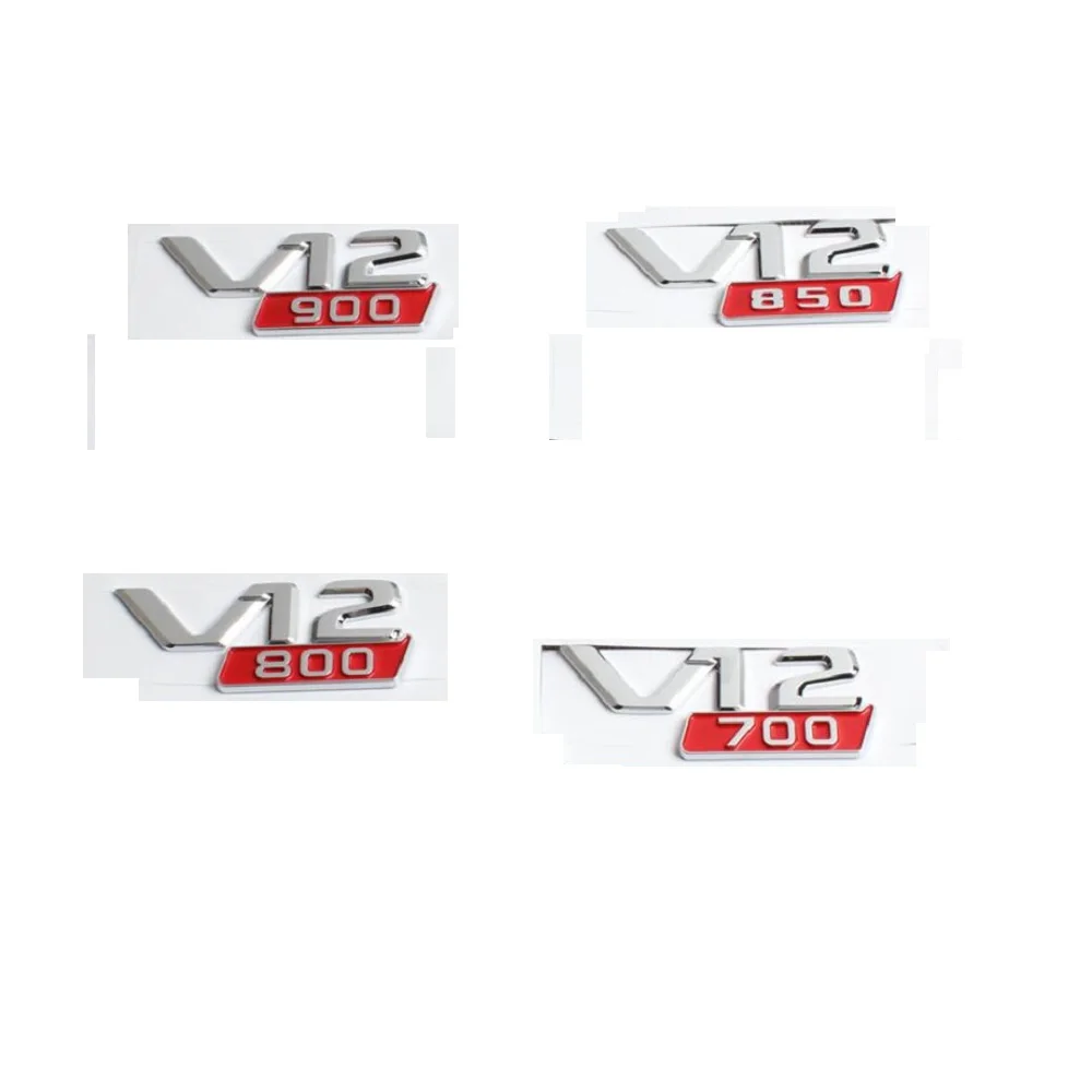 Lettere Del Numero Del Parafango Del Bagagliaio Rosso Cromato Per I Simboli Degli Emblemi Di Mercedes Benz Brabus V12 700 V12800 V12900