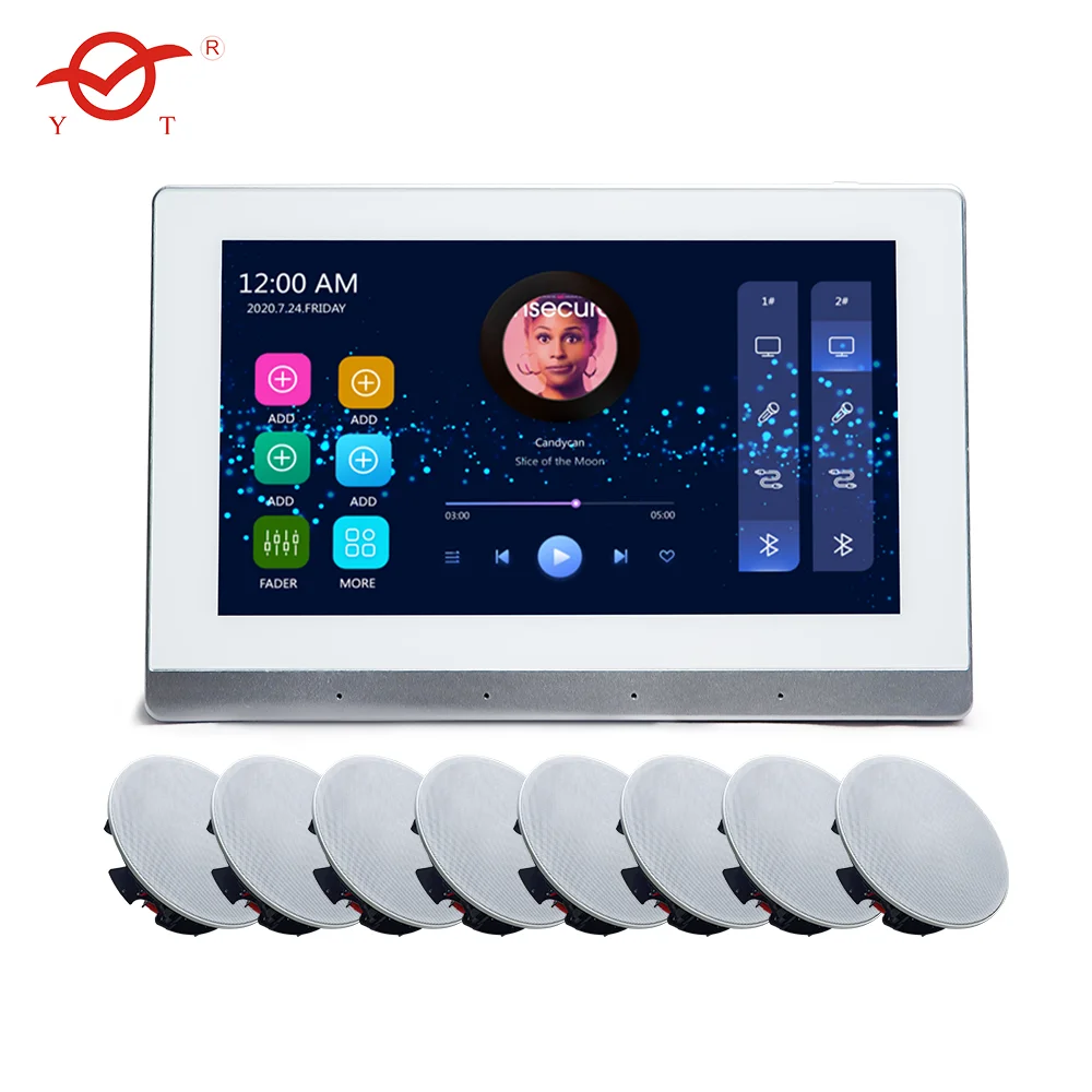 

Smart home audio set WiFi 8*25W Blue-tooth In Wall Amplifier Android background music host amplifier for ceiling speaker