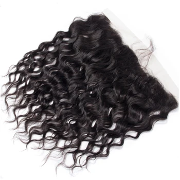 Frontale 13x4 Water Wave, Chiusura in Pizzo 4x4, Capelli Umani 13A, Ricci Profondi, Lisci, Body Wave, Chiusura in Pizzo Remy Virgin Hair