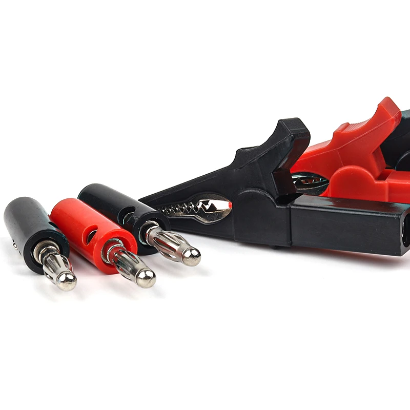 55mm Insulated Alligator Clip Test Probes 4PCS/Set With 4mm Lantern Banana Plug Electrical Quick Testing Accessories Red/Black