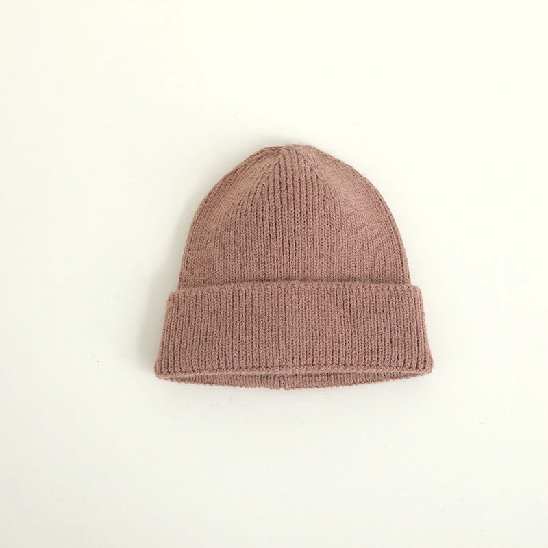 Candy Color Knitted Beanie for Kids Winter Warm Girl Boy Solid Knit Crocheted Skullcap Korea Style Children Bonnet Chapeaux 1-6T 6