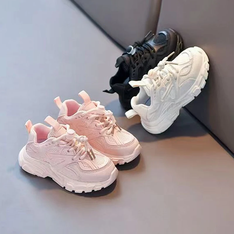 Boys Girls Sports Shoes Non-Slip Soft Sole Spring Autumn Outdoor Running ventilate Mesh Shoes Fashion Korean version Child Shoes 5