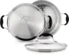 Stainless Steel Steamer Cooking Pot Set, Steamer for Cooking, Steamer Pan Set with Glass Lid, Momo Maker 4