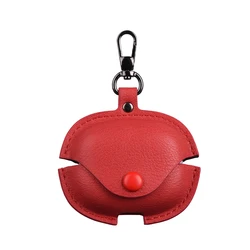 Premium PU Leather Earphone Case with Hook - Protective Sleeve - Redmi Buds 8 Pro (Red)