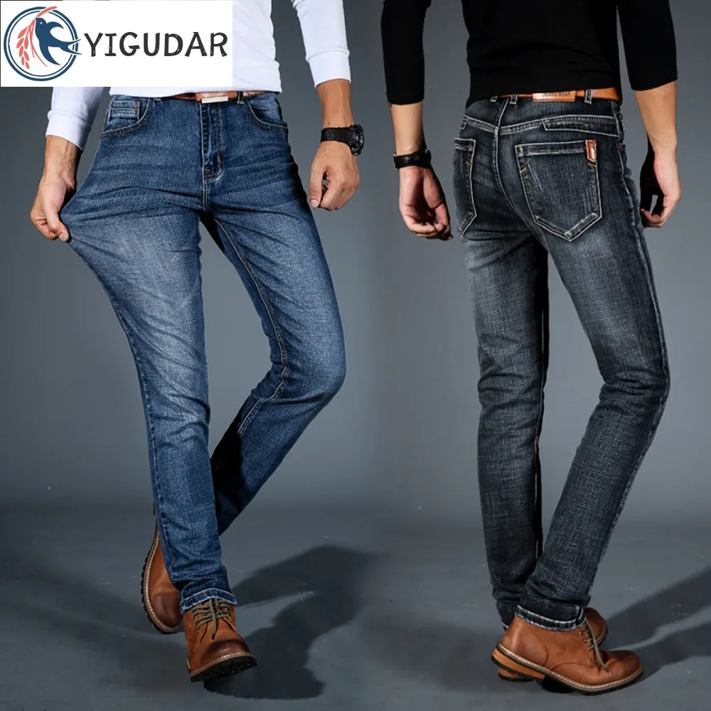 Primavera Autunno Nuovi Jeans Elastici Da Uomo Business Slim Fit Jeans A Gamba Dritta Autunno Ragazzi Y2K Jeans Streetwear Abbigliamento Uomo