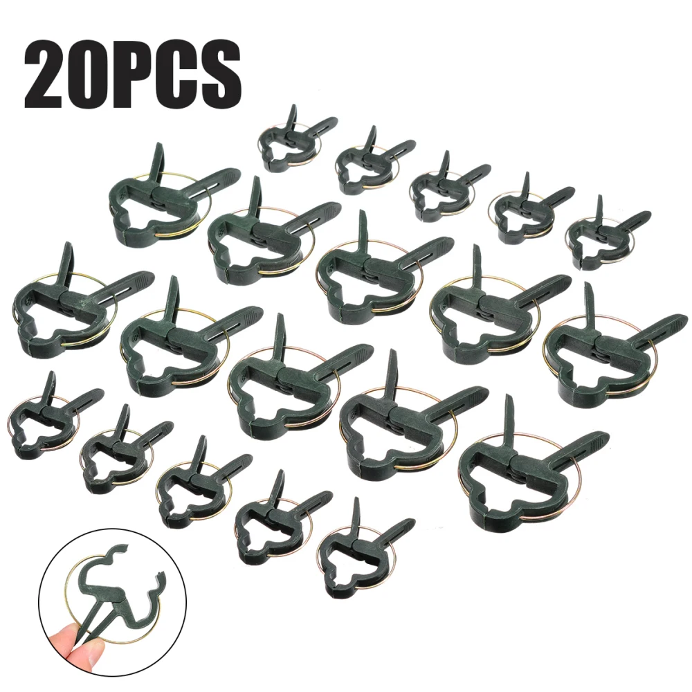 

20Pcs Garden Big+Small Clips Plant Fixing Clips Potted Branches Plastic Garden Vegetable Clips Accessories Gardening Supplies