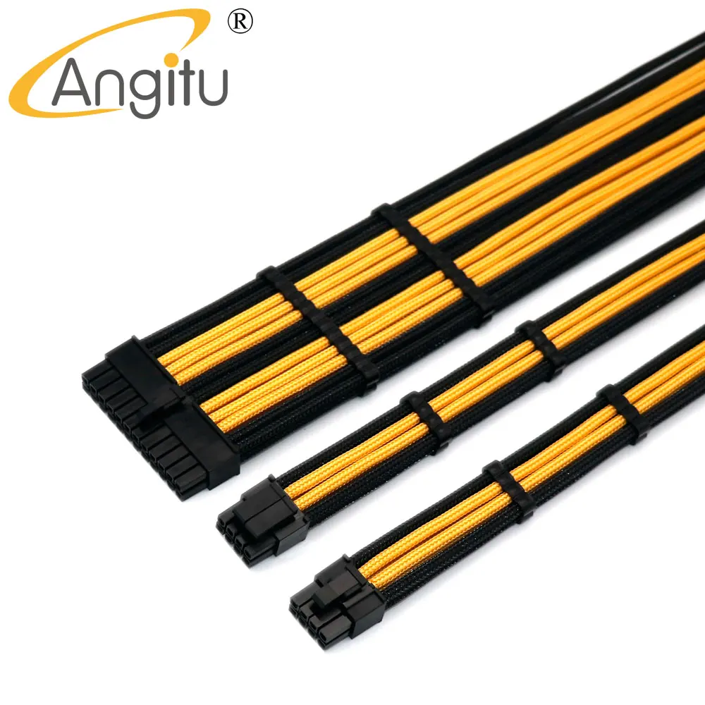 PretoeouroSleevPSUExtensionPowerCableKitPCExtensionCord