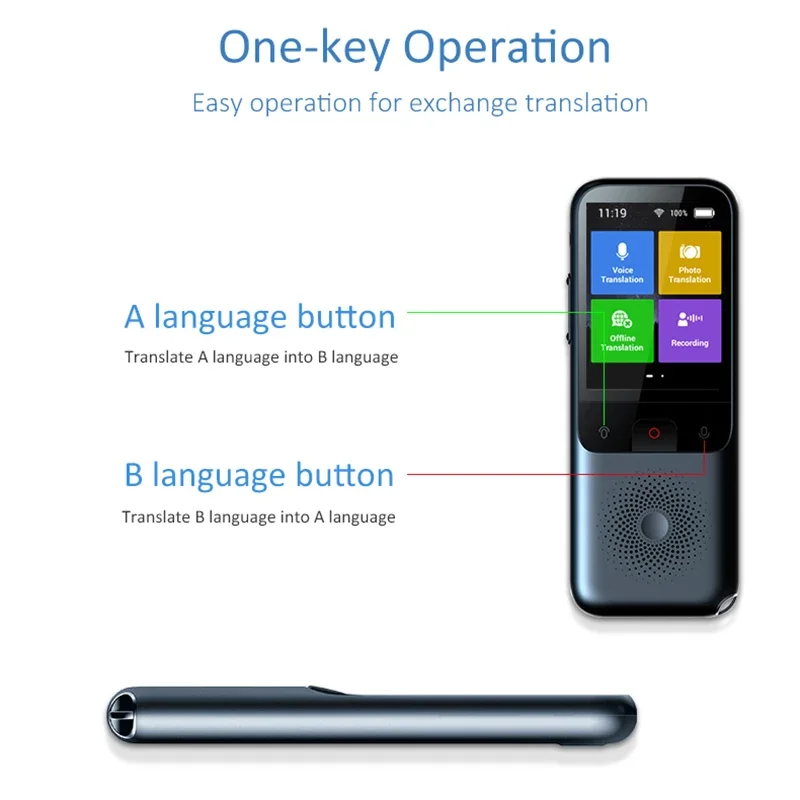 Voice Translator Language Translator 137 Languages T11 Portable Smart Voice Translator Real-time Multi-Language Speech Interactive Offline Translator Business Travel