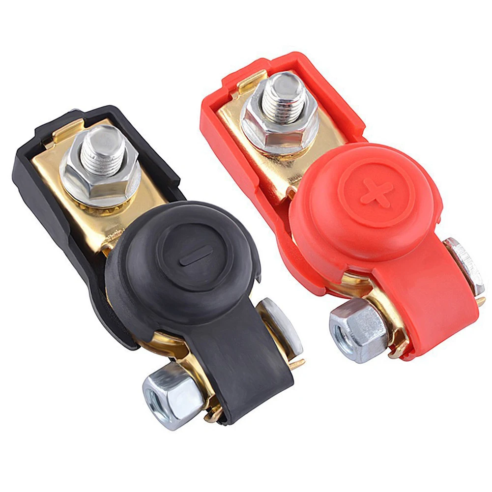 

1pair Car Battery Terminal Connector Red Positive Black Negative Wire Post Clamp Universal Negative Positive Duty Connectors