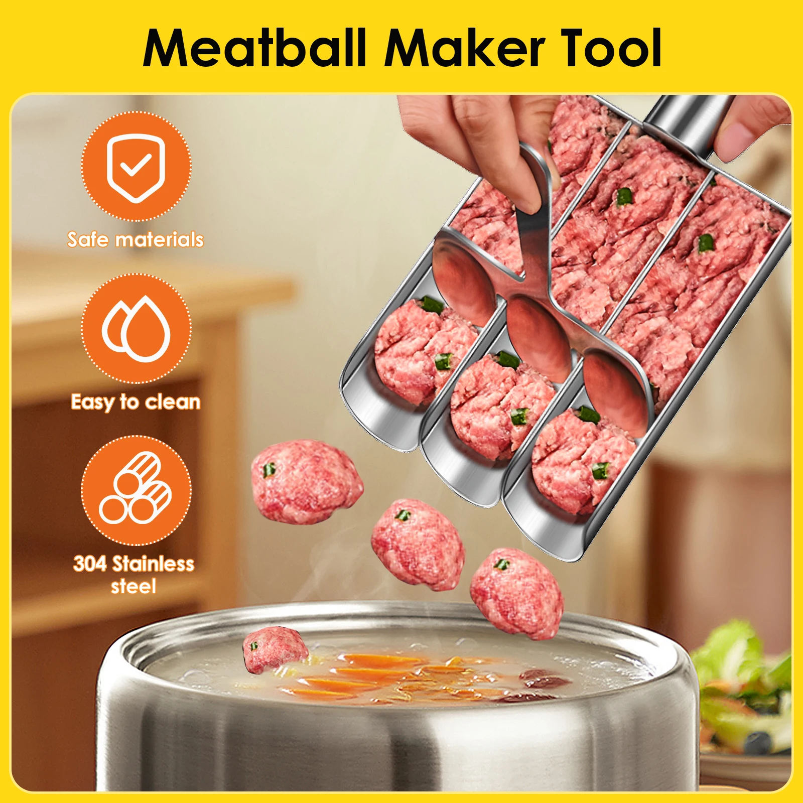Meatball Maker Tool Stainless Steel Meatball Maker Creative Scoop Ball for Quick Biscuit Dough Making