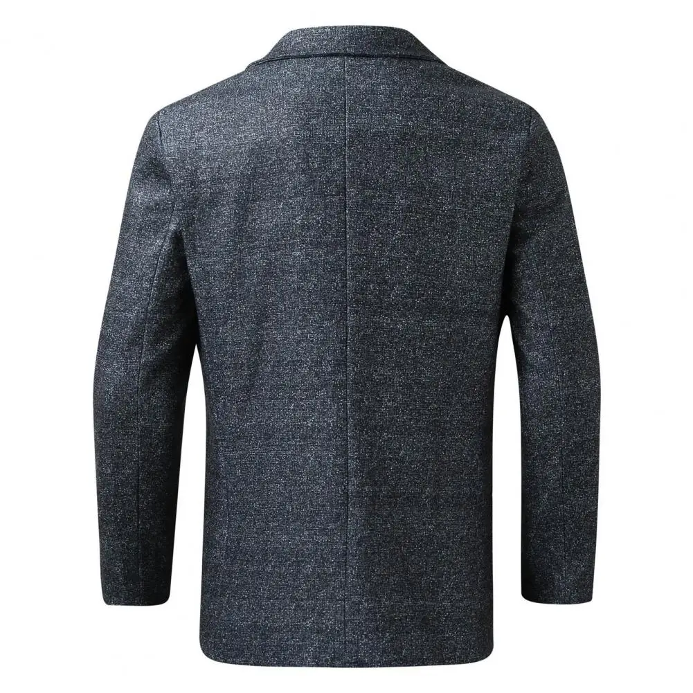 Men Jacket Plaid Print Men's Suit Coat Formal Lapel Double Buttons Patch Pockets for Business Weddings Groomsmen