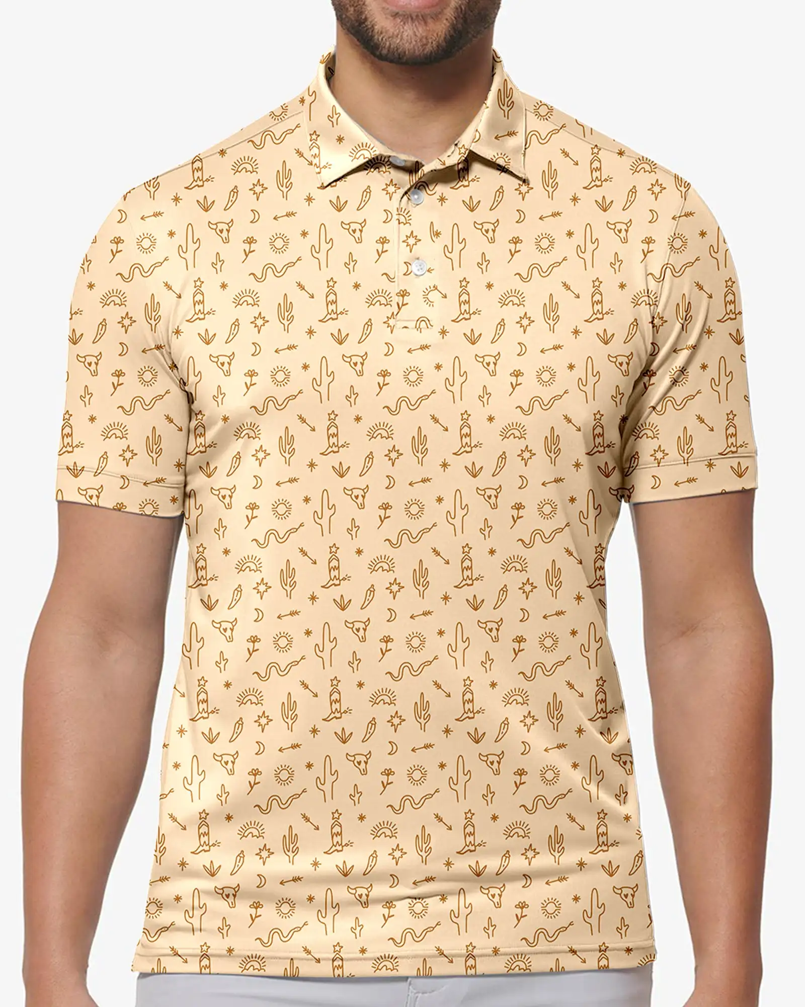

Western Vibes Polo T-Shirts Art Print Trending Shirt Summer Short-Sleeve Custom Clothing