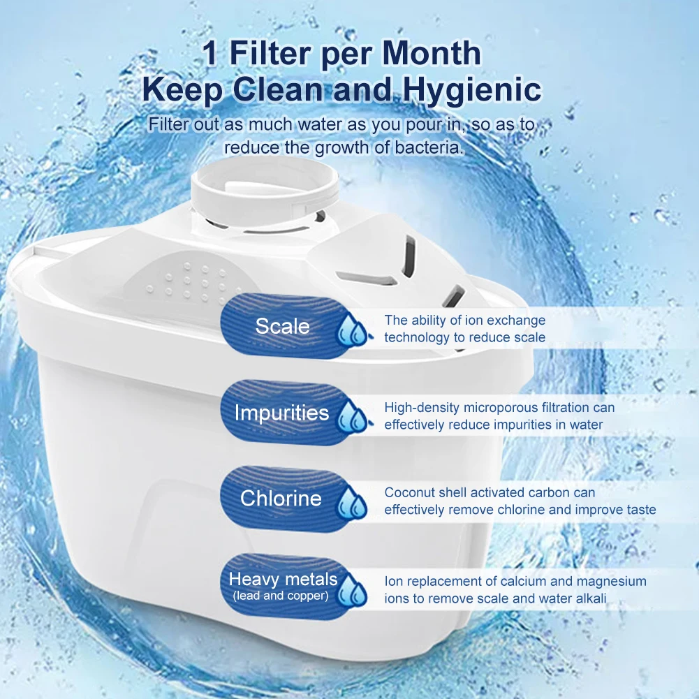 Universal 3.5L Water Filter Pitcher High Capacity Water Filter Kettle Four-layer Pitcher Purifier For Home Office