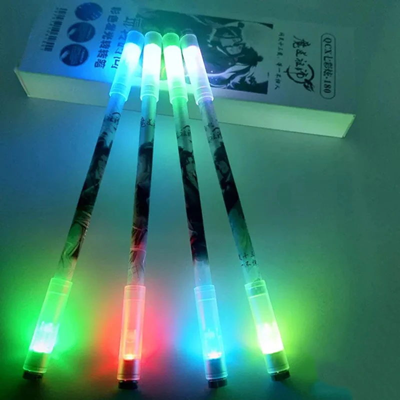 시원한 회전 LED 플래시 라이트 젤 펜, 0.5mm, 학생 패션 스피너 펜, 생각 키즈 스피너 선물, 1PC