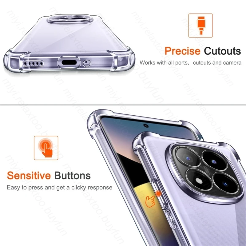 Transparent Soft TPU Silicone Anti-Shock Clear Phone Case