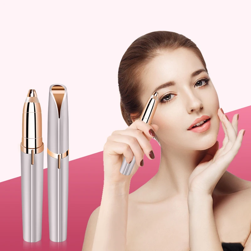 Electric Eyebrow Trimming Tool For Beginners Automatic Electric Eyebrow Trimmer Nose Hair Shaving Brush Scraper Battery Ver 1pc