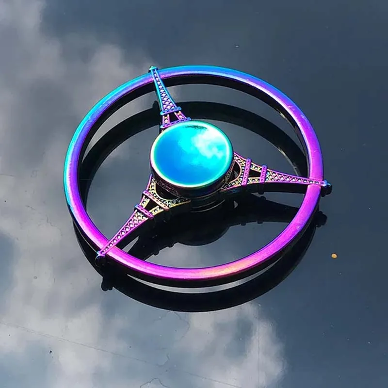17 스타일 레인보우 컬러 핑거 팁 자이로 장난감 금속 스피너 다채로운 고속 핸드 스피너 Fidget Toys 성인을위한 스트레스