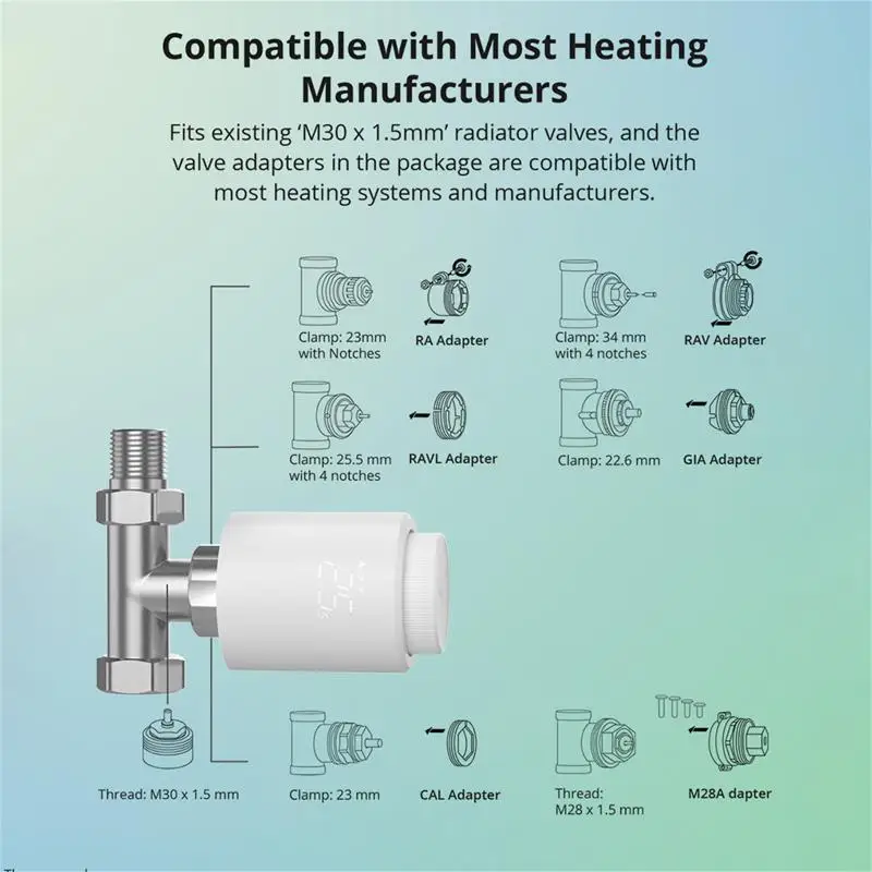 Smart Thermostatic Valve SONOFF TRVZB Zigbee Thermostatic Radiator Valve Smart TRV Home Heating Temperature Controller Via eWeLink Alexa Google ZHA MQTT