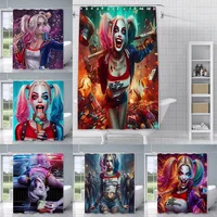 Shower Harleys Quinns Curtain Waterproof Polyester Fabric Paint Colorful Bath Curtains Home Bathroom Decor Curtain With Hook