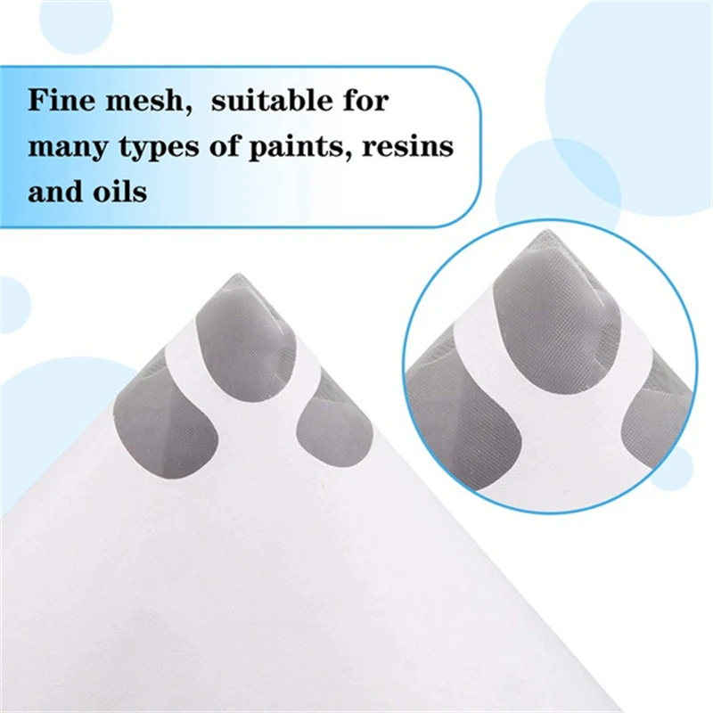 Automotive Arts Crafts Painting Paint Strainer 100 Micron Fine Mesh Paper Paint Filter Cone Fine Nylon Mesh Funnel Hooks paint filter paper filter