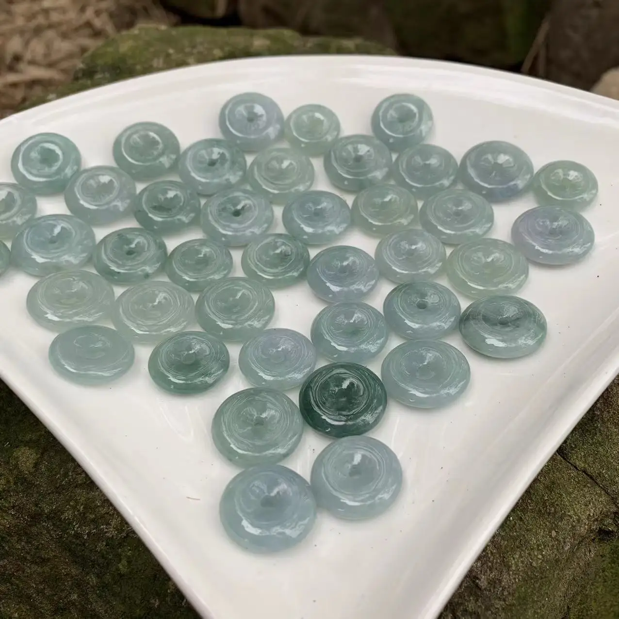 Natural Burma Jade Doughnut Pendant Necklace Myanmar Jade Jadeite High-End Gift Hand Carved  Women Fine Gemstone Green