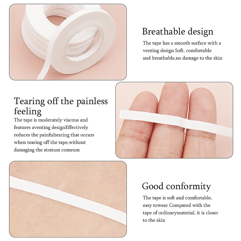 Eyelash Extension Tape Eyelash Accessories Eyelash Extension Supplies 10 Pcs Eyelash Extension Tape 4mm Width Makeup Breathable Easy to Tear Micropore Tape Professional Grafting False Lashes Tools