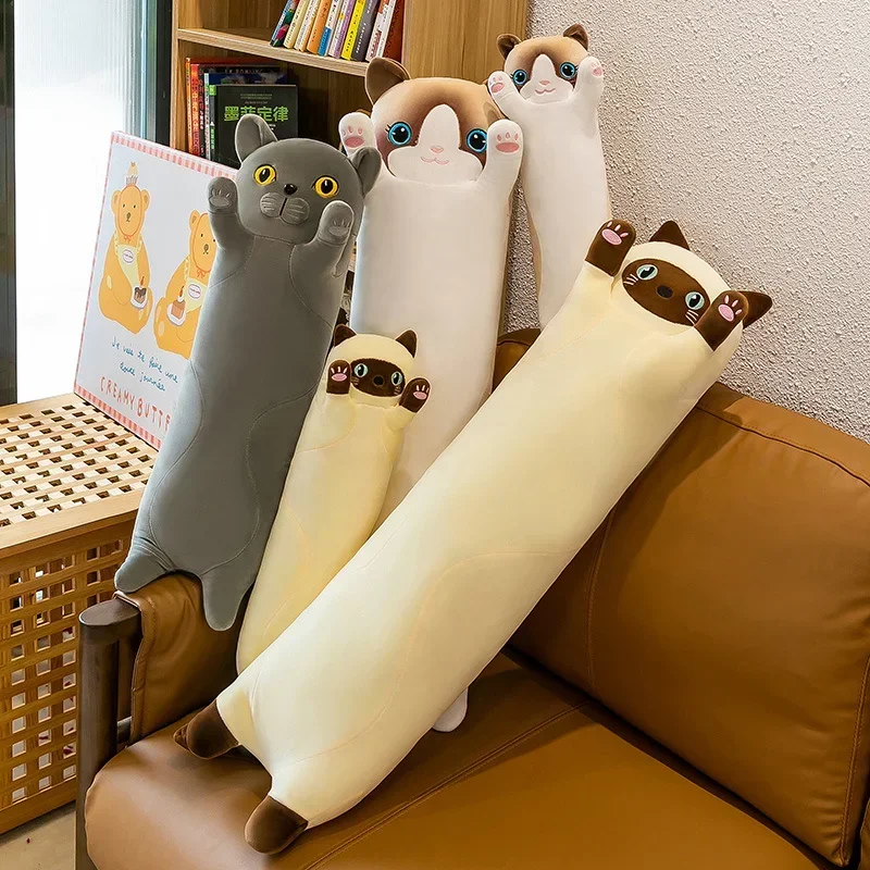 Kawaii Squishy Long Cat Roll Pillow Plush (100cm)