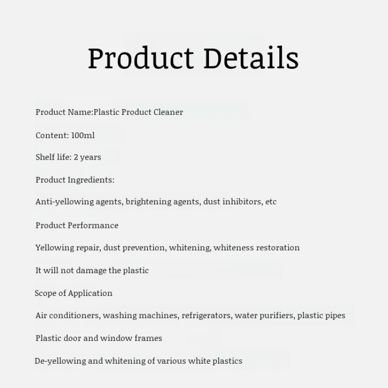 Air conditioner shell renovator yellowing agent Plastic home appliances remote control deyellowing